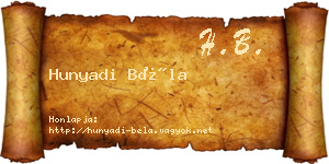 Hunyadi Béla névjegykártya