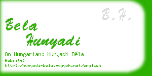 bela hunyadi business card
